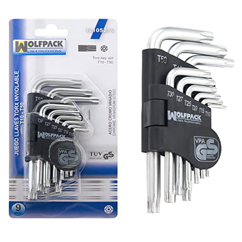 WOLFPACK LINEA PROFESIONAL 2105270 Torx-Schraubenschlüsselsatz L 9-teilig unantastbar, bunt, único von WOLFPACK