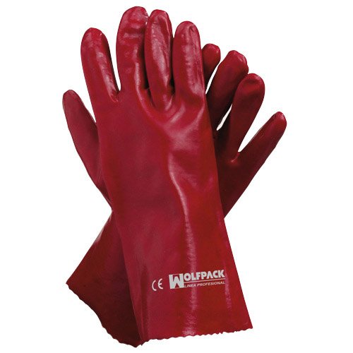 Maurer 15031095 PVC-Handschuh, Rot, 35 cm. von WOLFPACK