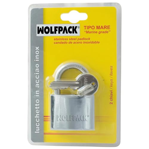 Vorhängeschloss, rostfrei, Normalbogen, 50 mm. von WOLFPACK