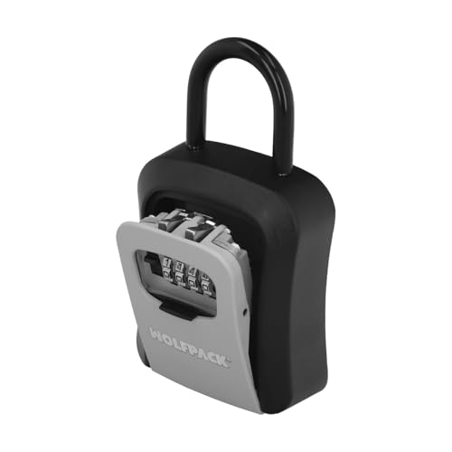 WOLFPACK LINEA PROFESIONAL 03081555 Bogensicherung, 175 x 95 x 40 mm, 4 Digitale Straße, Wand, Schlüsselkasten, Codio, Schwarz, Größe M von WOLFPACK