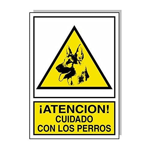 WOLFPACK Schild Cuidado Con Los Perros (Vorsicht vor den Hunden), 30 x 21, in spanischer Sprache, 15050922, Cranberry von WOLFPACK