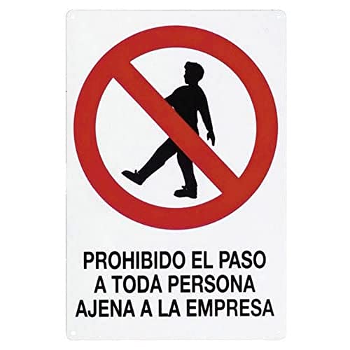 Wolfpack 15050530 Schild mit Schriftzug "Prohibido el Paso Persona Ajena Empresa" (Zugang für Unbefugte verboten), 30 x 21 cm von WOLFPACK