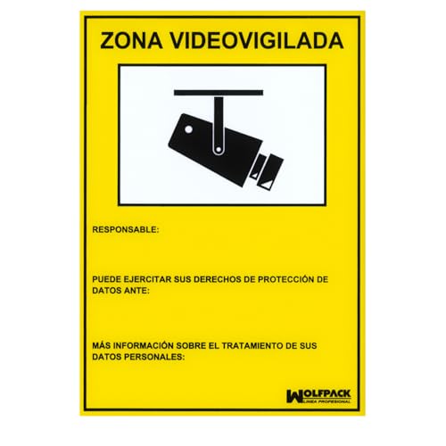 Wolfpack 15050920 Warnschild für Bereich mit Videoüberwachung (Spanisch), 30 x 21 cm von WOLFPACK