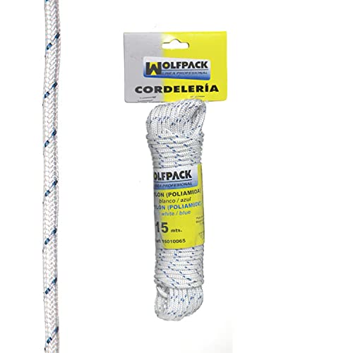 Wolfpack 16010065 Seil Nylon hochmodulen Wolle weiß/blau (15 mt) von WOLFPACK