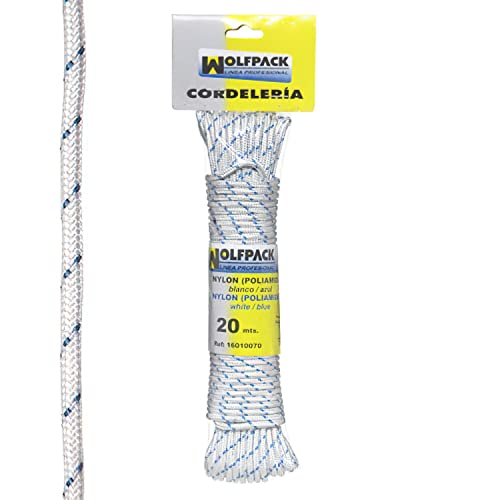 Wolfpack 16010070 Seil Nylon hochmodulen Wolle weiß/blau (20 mt) von WOLFPACK
