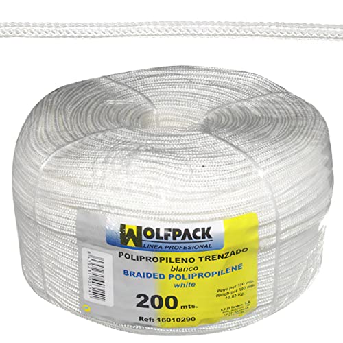Wolfpack 16010290 Seil geflochtenes Polypropylen weiß (Spule 200 mt) von WOLFPACK