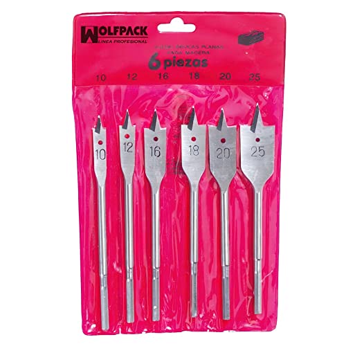 Wolfpack 9060083 flache Holzbohrer, 3 Teile Wolfpack Set 6 teilig von WOLFPACK