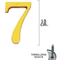 Messingzahl '7' 10 cm. mit versteckten Schrauben (Blister 1 Stück) von WOLFPACK