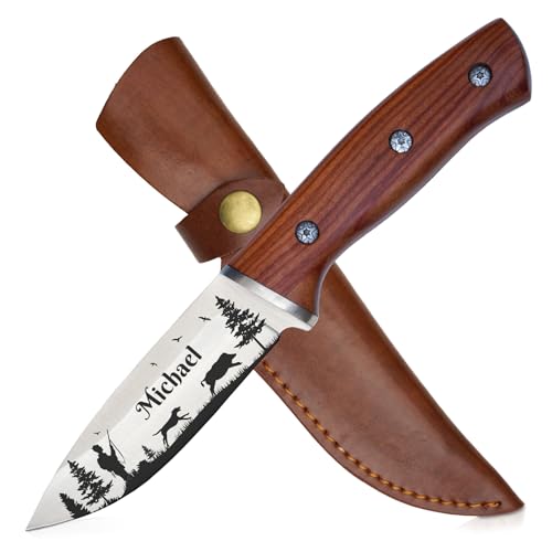 WOLFSARTIG Jagdmesser mit Gravur - Geschenke für Jäger - personalisiertes Geschenke für Männer - Jagdschein Jagdeinladung (ohne Ständer) von WOLFSARTIG