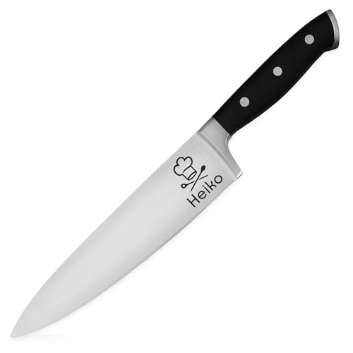 WOLFSARTIG Küchenmesser mit Gravur - Koch Geschenke Männer - Hobbykoch Küchenzubehör - personalisiertes scharfes Kochmesser (ohne Ständer) von WOLFSARTIG
