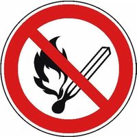 Safetymarking - Verbotsschild Keine offene Flamme, Feuer, offene Zündquelle und Rauchen verboten, Schild, ø 315 mm von SAFETYMARKING