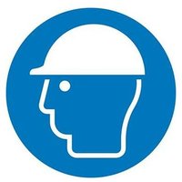 Safetymarking - Gebotsschild Kopfschutz benutzen, Schild, ø 200 mm von SAFETYMARKING