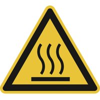 Warnschild Warnung vor heißer Oberfläche, Bogen á 10 Schilder, 50 mm - Safetymarking von SAFETYMARKING