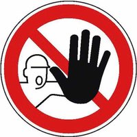 Safetymarking - Verbotsschild Zutritt für Unbefugte verboten, Schild, ø 200 mm - rot von SAFETYMARKING