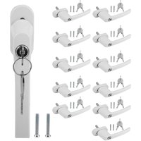 Fenstergriff Abschließbar Weiß Aluminium Fensterschloss inkl. 24 Schlüssel Kindersicherung Fenstersicherung Türsicherung mit Schloss in Stiftlänge von WOLKETON