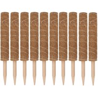 Swanew Pflanzstab Moosstab Rankhilfe mit 10 Pflanzschilder für Haus Garten Pflanzenunterstützung Kokosstab Verlängerung 40CM 10X von WOLKETON