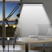 LED Schreibtischlampe Tischlampe dimmbar Leselampe flexibel Bürolampe Farb 10W von WOLKETON