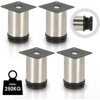 SWANEW 4er Set Möbelfüße Sockelfuß Tischfuß Möbel Edelstahl，Höhe: 180 mm, Durchmesser: 40 mm, Höhenverstellung: + 15 mm von WOLKETON