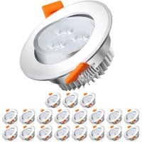 Swanew 20x led Einbaustrahler Einbau-Spots Schwenkbar 3W Leuchtmittel Decken-Leuchte Einbaulampe Kaltweiß Deckeneinbauleuchte Spots 230V Swanew 20x led Einbaustrahler Einbau-Spots Schwenkbar 3W Leuchtmittel Decken-Leuchte Einbaulampe Kaltweiß Deckeneinbauleuchte Spots 230V von WOLKETON