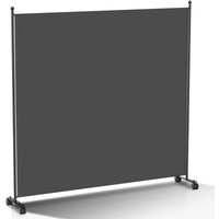 Swanew Paravent auf Rollen Outdoor Raumteiler Garten Spanische Wand Trennwand Raumtrenner 1 teilig Anthrazit 187x181 cm von WOLKETON