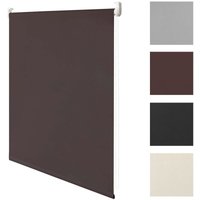 Verdunkelungsrollo Klemmfix ohne Bohren 100% Polyester 40cm x 160cm Braun Verdunklungsrollo Fensterrollo Rollo Seitenzugrollo Klemmrollo für Fenster von VINGO