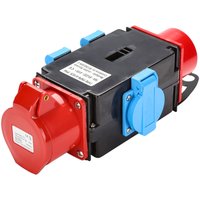 Wolketon - swanew Adapter Stromverteiler 3 x cee 400V/16A 5 Polig CEE-Steckdose IP44 Spritzwassergeschützt Mit Sicherheitsklappdeckeln Für Baustelle von WOLKETON