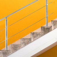Swanew Treppengeländer Edelstahl Geländer Balkongeländer ø 42mm für Innen und Außen Garten Treppenhaus 100 cm 2 Querstäbe von WOLKETON