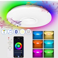 Wolketon 36W LED Deckenleuchten mit Bluetooth-Lautsprecher Smartphone APP. dimmbare Musik RGB Farbtemperatur einstellbar. Deckenlampe Sternenlicht von WOLKETON