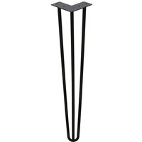 Vingo - 4x Hairpin Legs Möbelbeine Tischläufer schwarz Hairpin Legs 3 Bügel, für Esstisch 35cm von VINGO