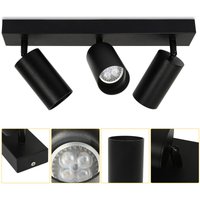 Vingo - Deckenleuchte Deckenleuchten Drehbar 3-flammig Wand-Lampe Modern Ultraslim led Deckenstrahler - Schwarz von VINGO