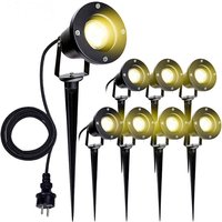Wolketon Gartenleuchte Led Gartenstrahler Warmweiß 8er Pack LED Gartenbeleuchtung IP65 4W GU10 Mit Erdspieß Stecker Aussen Wiese Für Wolketon Gartenleuchte Led Gartenstrahler Warmweiß 8er Pack LED Gartenbeleuchtung IP65 4W GU10 Mit Erdspieß Stecker Aussen Wiese Für von WOLKETON