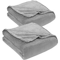 Wolketon Kuscheldecke 2er Flanell Wohndecke Decke Universell Sofa Garten Unterwegs Grau 170 x 130 cm Super soft Wolketon Kuscheldecke 2er Flanell Wohndecke Decke Universell Sofa Garten Unterwegs Grau 170 x 130 cm Super soft von WOLKETON