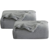 Wolketon Kuscheldecke 2er Flanell Wohndecke Decke Universell Sofa Garten Unterwegs Grau 240 x 220 cm Super soft Wolketon Kuscheldecke 2er Flanell Wohndecke Decke Universell Sofa Garten Unterwegs Grau 240 x 220 cm Super soft von WOLKETON