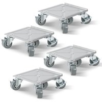 Wolketon Möbelroller 4x Transportroller Möbelroller Schwerlastrollen Möbelhund Rollbrett Umzugsset 500 kg mit Lenkungsrollen für alle Böden von WOLKETON