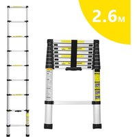 Wolketon Teleskopleiter 2.6m Stehleiter Mehrzweckleiter Alu Multifunktionsleiter Ausziehleiter von WOLKETON