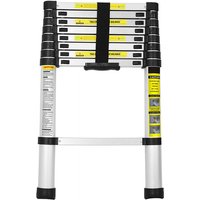 Wolketon Teleskopleiter Alu 2.6m Stehleiter Mehrzweckleiter Alu Anlegeleiter Multifunktionsleiter Ausziehleiter von WOLKETON