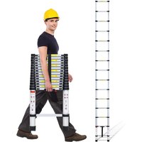 Wolketon Teleskopleiter Klappbar 3,8M Multifunktionsleiter Aluminium Anlegeleiter Mehrzweckleiter Ausziehbare Leiter von WOLKETON