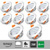 Wolketon - swanew 10X led Einbaustrahler Spot Set Kaltweiß 3W Einbauleuchte Deckenleuchte Strahler IP44 3W Wolketon - swanew 10X led Einbaustrahler Spot Set Kaltweiß 3W Einbauleuchte Deckenleuchte Strahler IP44 3W von WOLKETON