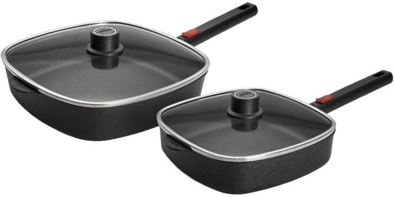 WOLL MADE IN GERMANY Pfannen-Set Eco Logic, Aluminiumguss (Set, 4-tlg), Abnehmbarer Stiel, Antihaftbeschichtet von WOLL MADE IN GERMANY