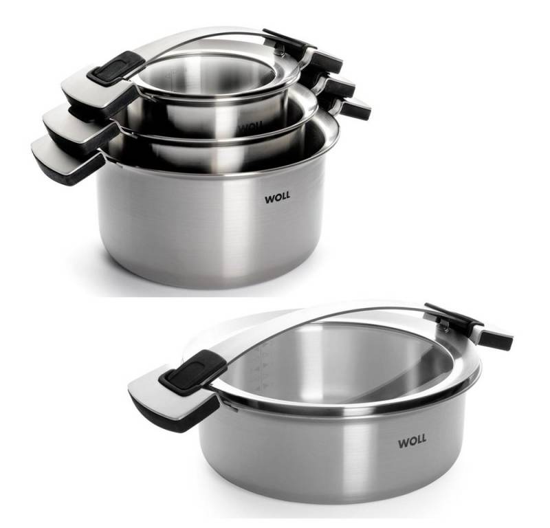 WOLL MADE IN GERMANY Topf-Set Concept Pro 4-tlg. Topf-Set, Induktion, 5-lagiges Mehrschicht-Material, Edelstahl (Set, 4-tlg), Induktionsgeeignet von WOLL MADE IN GERMANY