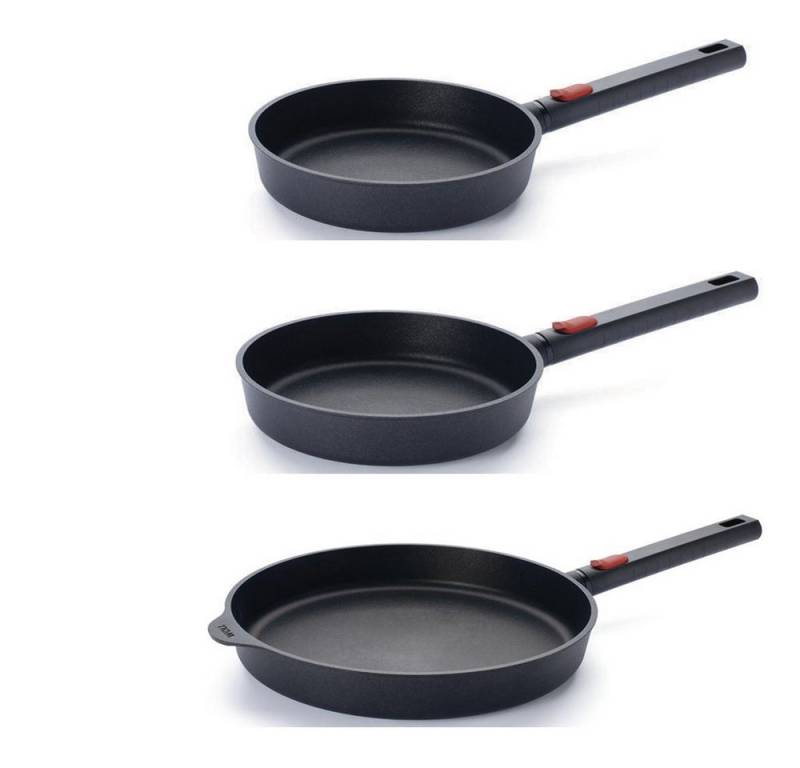 WOLL Pfannen-Set Bratpfannen ECO Logic QXR (PFAS-FREE), Aluminium (3-tlg., abnehmbarer Stielgriff), Induktionsgeeignet von WOLL