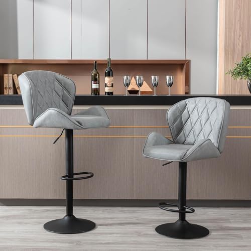 WOLMICS Barhocker Barstuhl 2er Set höhenverstellbar,Tresenhocker Mit Lehne, Drehbar,PU Leder,Für Esszimmer Heimbar Kücheninsel,Grau WOLMICS Barhocker Barstuhl 2er Set höhenverstellbar,Tresenhocker Mit Lehne, Drehbar,PU Leder,Für Esszimmer Heimbar Kücheninsel,Grau von WOLMICS
