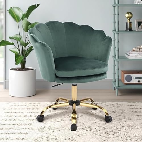 WOLMICS Schminktisch Stuhl 150kg,Schreibtischstuhl aus Samt für Homeoffice,Höhenverstellbarer Drehstuhl mit Gepolsterter,Schminktisch Stuhl für Schlafzimmer von WOLMICS