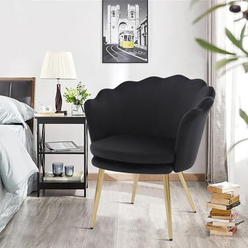WOLMICS Sessel aus Samt Samtstuhl Mit Metallbeinen Sessel Für Wohnzimmer/Schlafzimmer/Schminktisch,Freizeitstuhl in Blumenform schwarz Gold WOLMICS Sessel aus Samt Samtstuhl Mit Metallbeinen Sessel Für Wohnzimmer/Schlafzimmer/Schminktisch,Freizeitstuhl in Blumenform schwarz Gold von WOLMICS