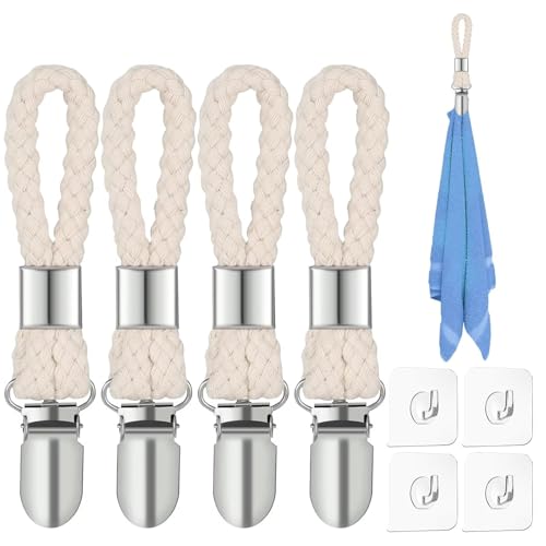 WOLMIK 4 Stücke Aufhänger für Handtücher Handtuch Clips Towel Clips Handtuchclip Aufhänger mit Schlaufen Eignen Sich Zum Von Häusern Schränken Und Badezimmern von WOLMIK