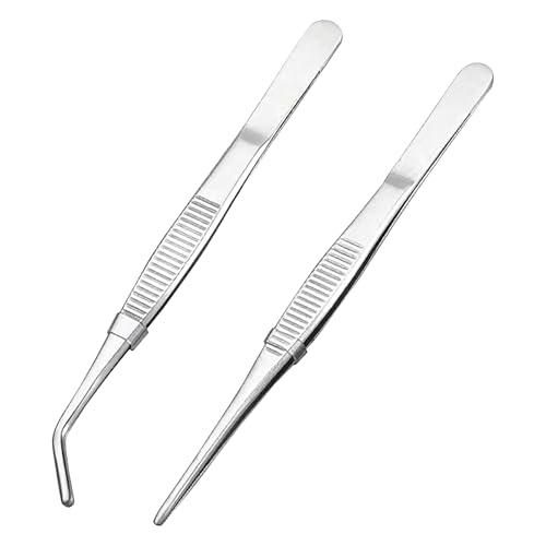 WOLMIK Gebogene Pinzette, stumpfe Pinzette, 16 cm Edelstahl, professionell, rutschfest, lang, gerade Pinzette, 2 Stück abgewinkelte Pinzetten für Wasserhaustiere, Korallen, Basteln, Kochen, Reparatur WOLMIK Gebogene Pinzette, stumpfe Pinzette, 16 cm Edelstahl, professionell, rutschfest, lang, gerade Pinzette, 2 Stück abgewinkelte Pinzetten für Wasserhaustiere, Korallen, Basteln, Kochen, Reparatur von WOLMIK