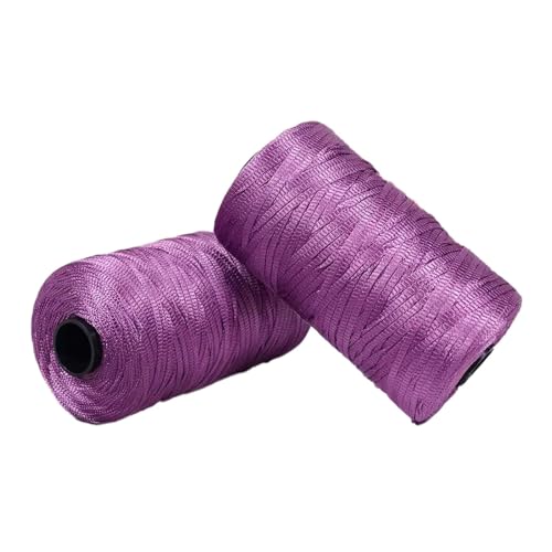 Polyester Macrame Cord 3mm 100g Flach Makramee Projekt Buntes Polyester Garn Handarbeit für Handtaschen Einkaufstaschen Sonnenhüte Schuhe DIY Handwerk Dekoratives Projekt 2PCS col-6 von WOLTHID