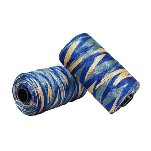 Polyester Macrame Cord 3mm 100g flaches Makramee Projekt buntes Polyestergarn handgefertigt für Handtaschen Einkaufstaschen Sonnenhüte Schuhe DIY Handwerk dekoratives Projekt 2PCS col-24 von WOLTHID