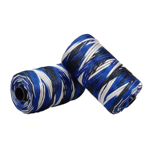Polyester Macrame Cord 3mm 100g flaches Makramee Projekt buntes Polyestergarn handgefertigt für Handtaschen Einkaufstaschen Sonnenhüte Schuhe DIY Handwerk dekoratives Projekt 2PCS col-27 von WOLTHID
