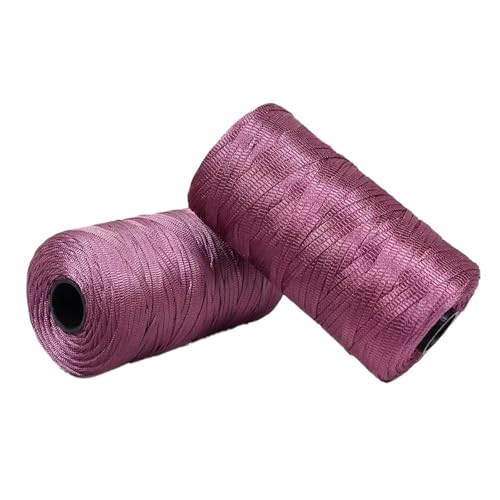 Polyester Macrame Cord 3mm 100g flaches Makramee Projekt buntes Polyestergarn handgefertigt für Handtaschen Einkaufstaschen Sonnenhüte Schuhe DIY Handwerk dekoratives Projekt 2PCS col-7 von WOLTHID
